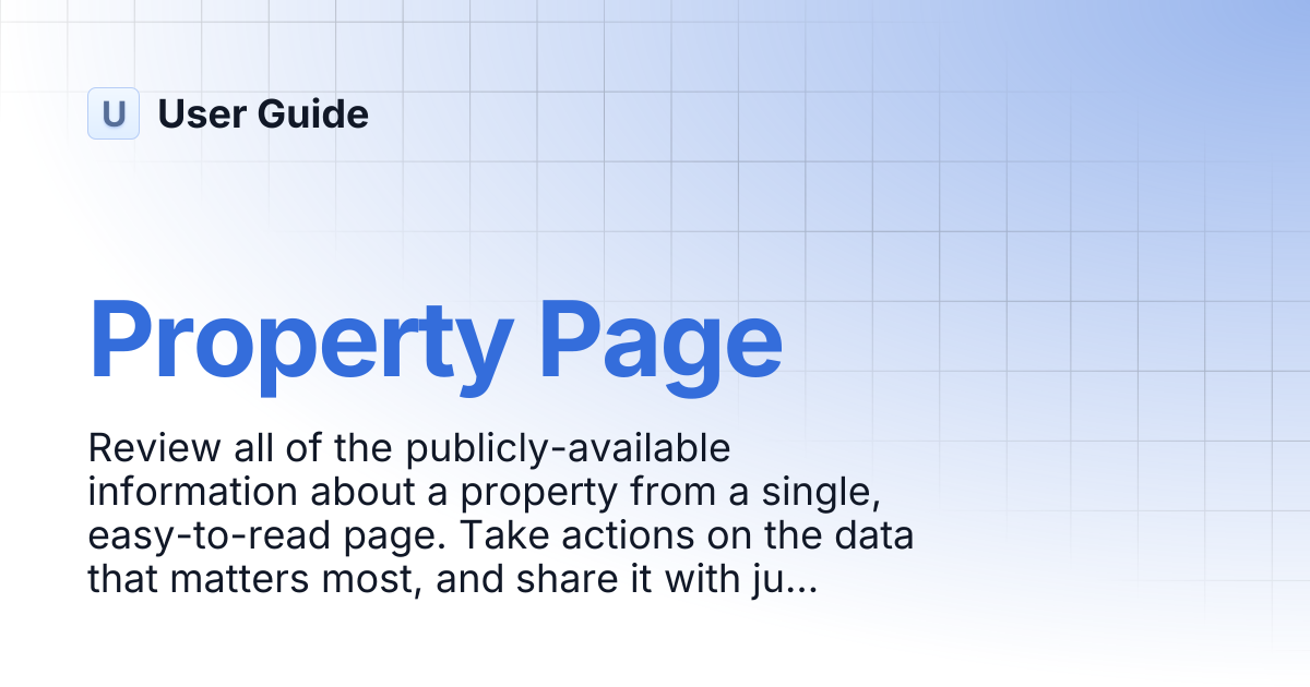 Property page user guide
